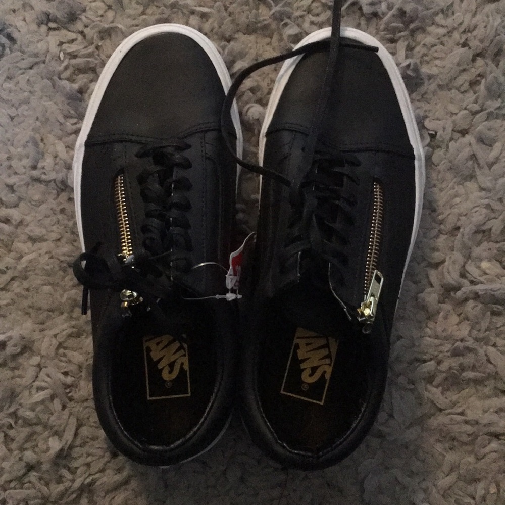 Black Leather Vans
